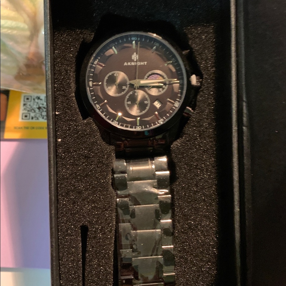 Happy Father’s Day (New) Alnight All Black Stainless Steel Watch (Still In Box.